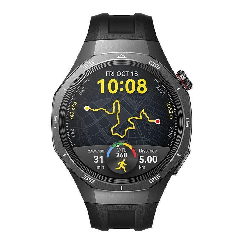 Huawei Watch GT 5 Pro 46mm Smartwatch Black - Black Fluoroelastomer Strap, , large image number 0