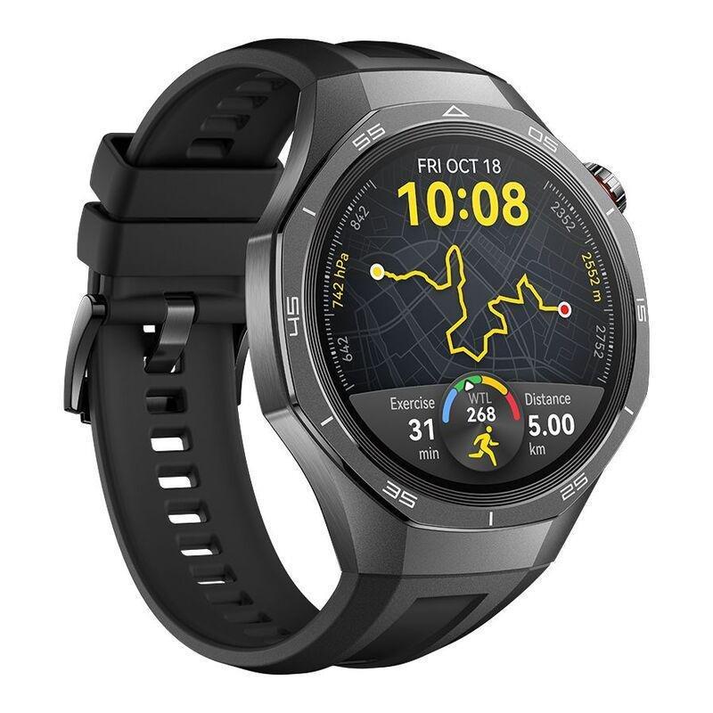 Huawei Watch GT 5 Pro 46mm Smartwatch Black - Black Fluoroelastomer Strap, , large image number 1