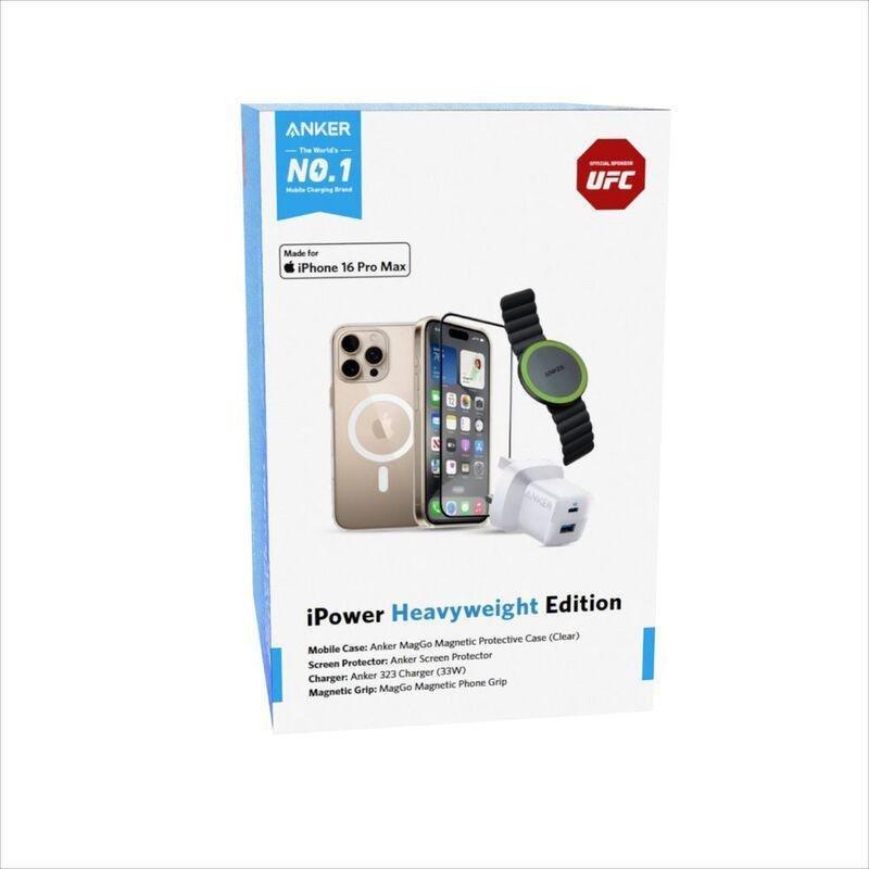 Anker iPower Bundle Heavy Weight Edition - iPhone 16 Pro Max (33W Charger + Screen Protector + Cover + Grip), , medium