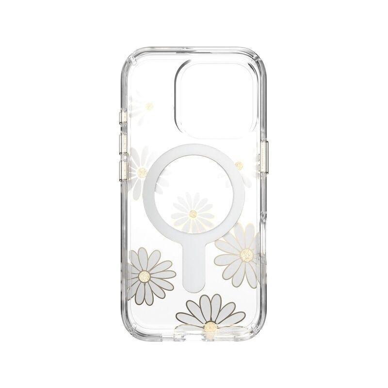 Speck iPhone 16 Pro Presidio Lux Glitter Case With MagSafe And ClickClock - Sunshine Daisies/Clear, , large image number 3
