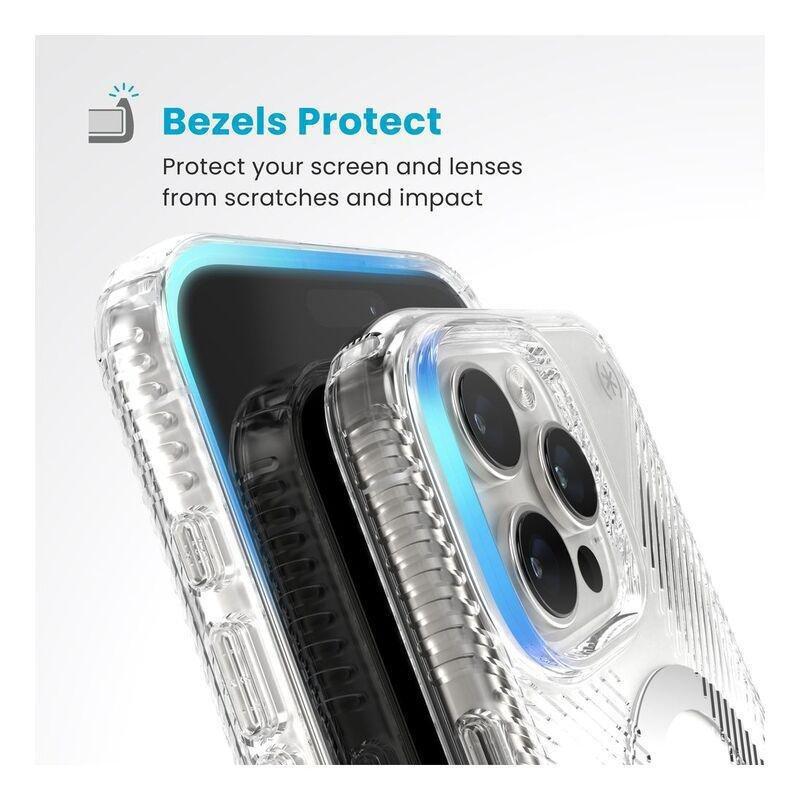 Speck iPhone 16 Pro Max Presidio Perfect Clear Grip Case With MagSafe And ClickClock - Clear/Chrome, , large image number 5