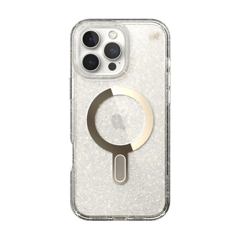 Speck iPhone 16 Pro Max Presidio Lux Glitter Case With MagSafe And ClickClock - Clear/Gold Glitter, , large image number 6