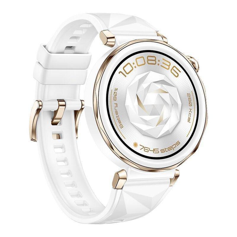 Huawei Watch GT 5 Pro 42mm Smartwatch White - White Fluoroelastomer Strap, , medium
