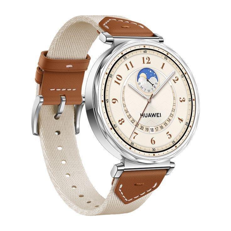 Huawei Watch GT 5 41mm Smartwatch Silver - Brown Woven Strap, , medium