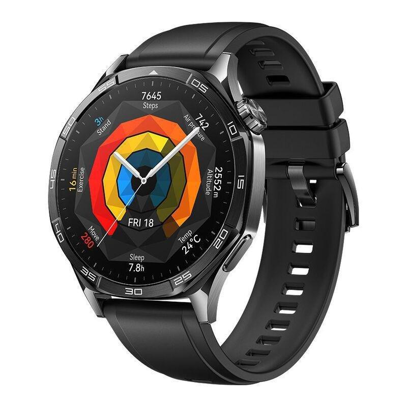 Huawei Watch GT 5 46mm Smartwatch Black - Black Fluoroelastomer Strap + Huawei FreeBuds 5i (Bundle), , large image number 1