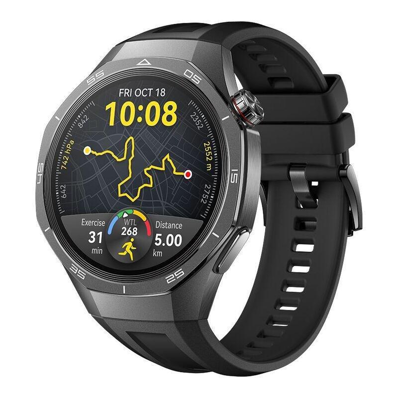 Huawei Watch GT 5 Pro 46mm Smartwatch Black - Black Fluoroelastomer Strap + Huawei FreeBuds 5i + Strap (Bundle), , large image number 1