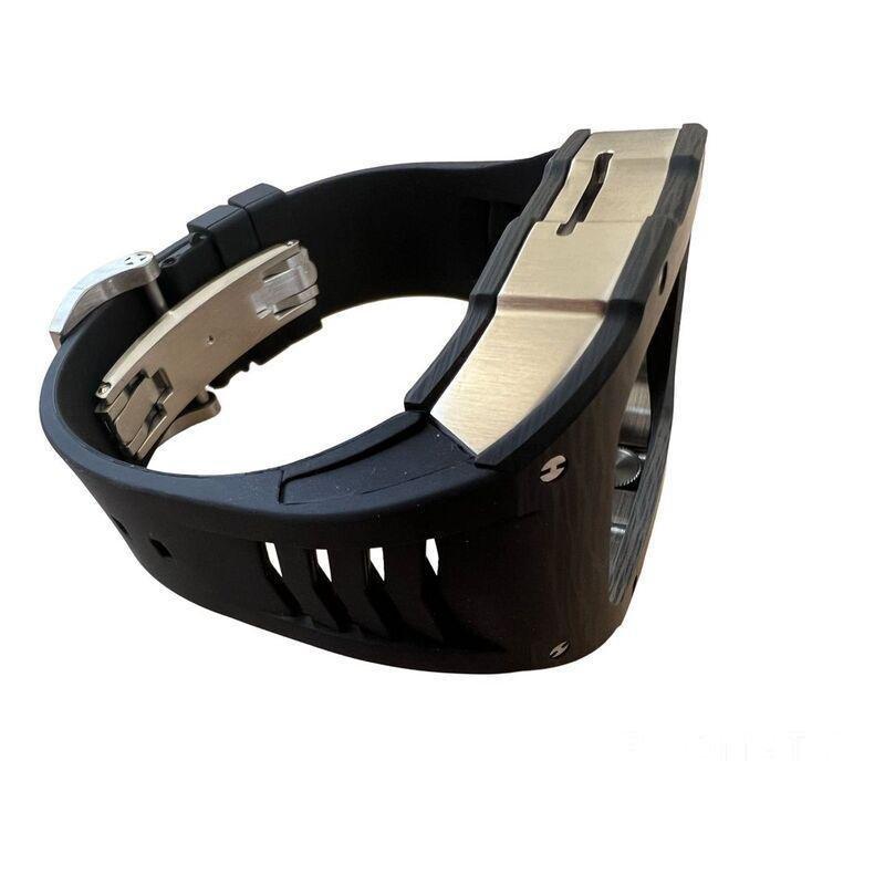 Aurora Concepts Apple Watch Series 10 Carbon Fibre - Black Case With Black Strap, , large image number 2
