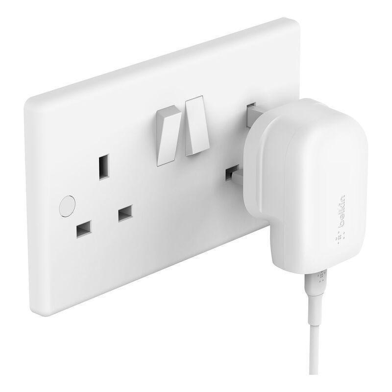 Belkin Boostcharge Wall Charger 30W PD USB-C + USB-C To USB-C Cable - White, , large image number 2