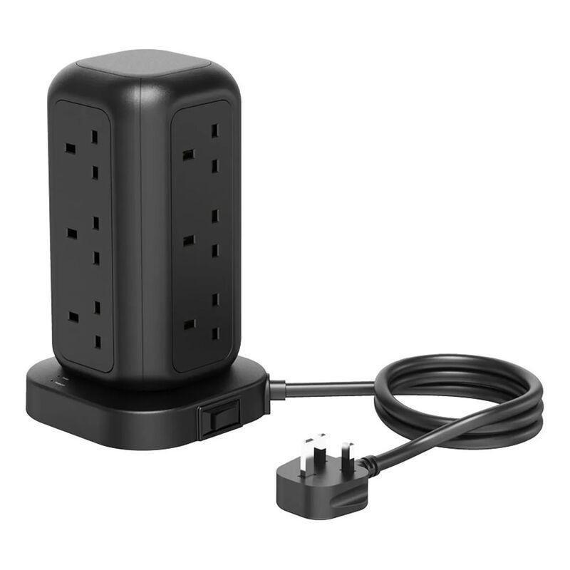 Powerology 35W Socket Tower With 15W Wireless Charger 3m - Black, , large image number 3