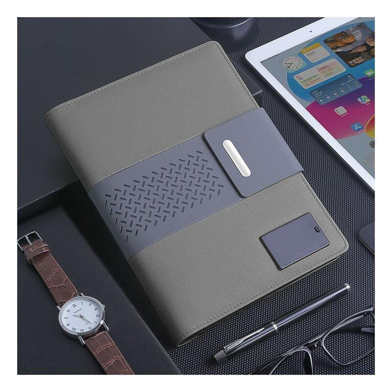 Levelo TechBook NoteBook Leather Cover With Built-In Power Bank 8000mAh - Grey, , large image number 4