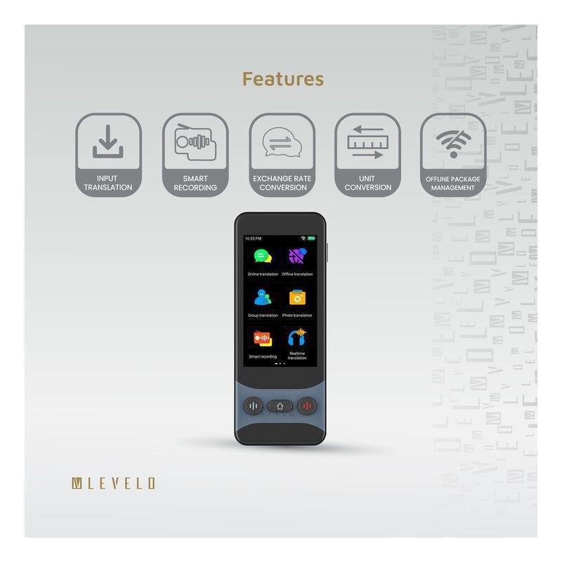 Levelo FluentLink Offline & Online Voice Translator - Grey, , large image number 5
