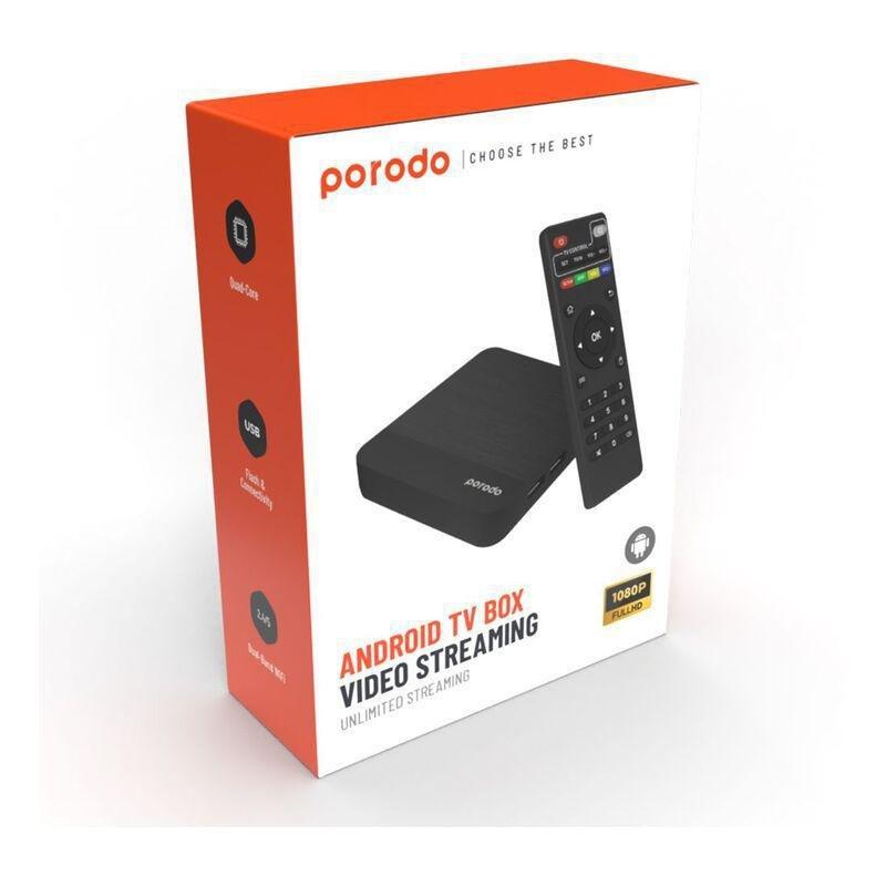 Porodo Android TV Box Video Streaming Unlimited Streaming - Black, , large image number 2
