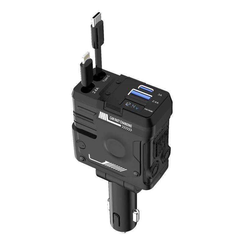 Porodo 66W Car Charger Lightning & Type -C Wires - Black, , large image number 4
