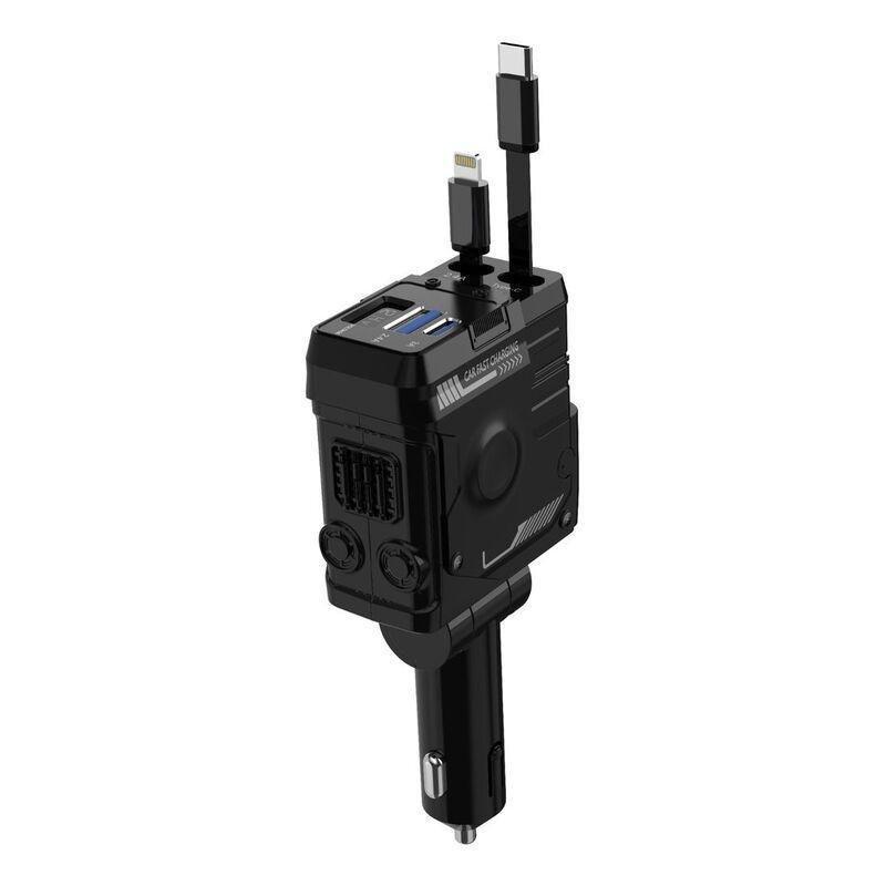 Porodo 66W Car Charger Lightning & Type -C Wires - Black, , large image number 6