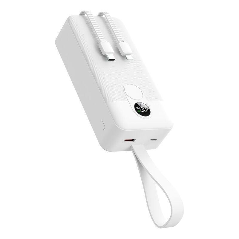 Porodo 20000mAh Power Bank Digital Display with C & Lightning Cable - White, , large image number 0