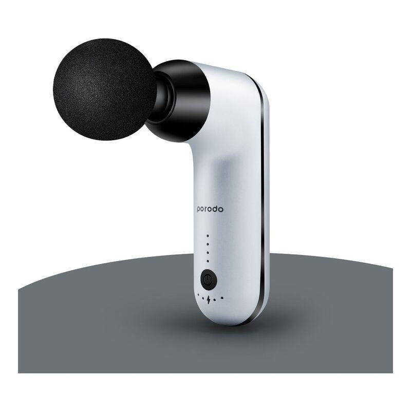 Porodo Lifestyle Mini Massage Gun Adjustable Speed-4 Interchangeable Heads - White, , large image number 1