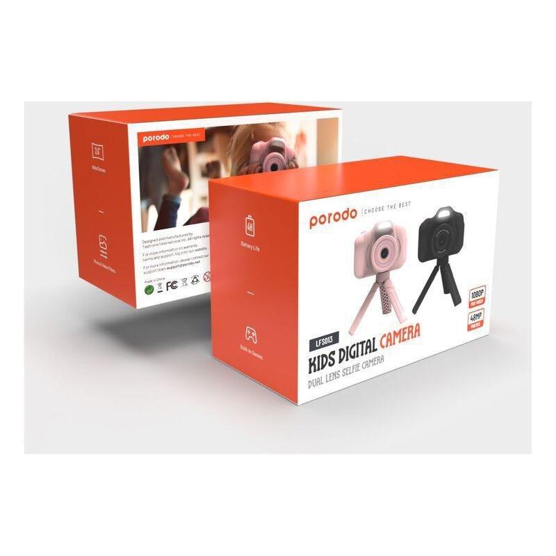 Porodo Lifestyle Kids Digital Camera Dual Lens Selfie Camera - Black, , large image number 2