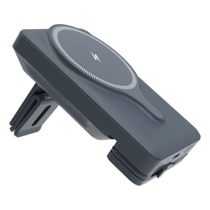 Powerology 5000mAh Power Bank Magsafe Charging Air-Vent Mount - Grey, , large image number 5
