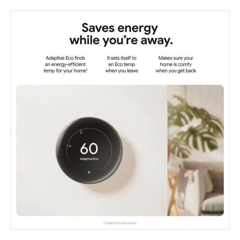 Google Nest Learning Thermostat (4th Gen) with Nest Temperature Sensor (2nd Gen) - Polished Silver, , large image number 4