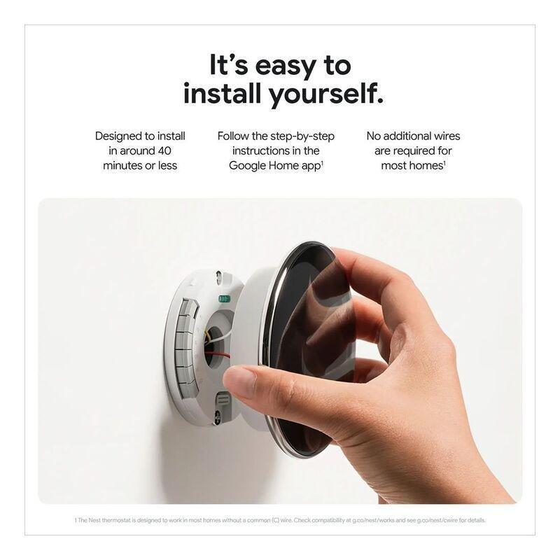 Google Nest Learning Thermostat (4th Gen) with Nest Temperature Sensor (2nd Gen) - Polished Silver, , large image number 5