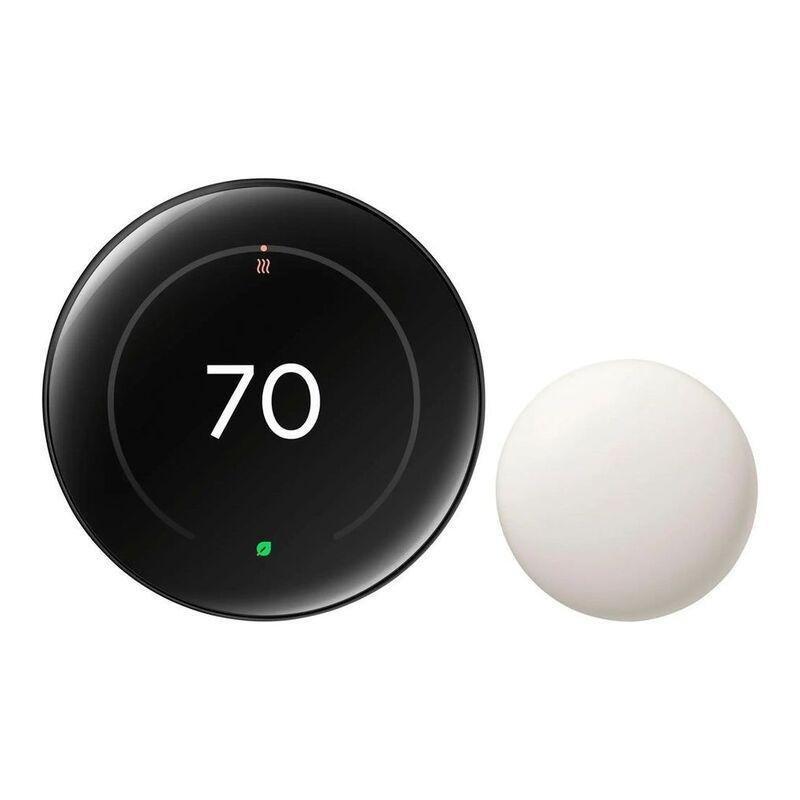 Google Nest Learning Thermostat (4th Gen) with Nest Temperature Sensor (2nd Gen) - Polished Obsidian, , medium