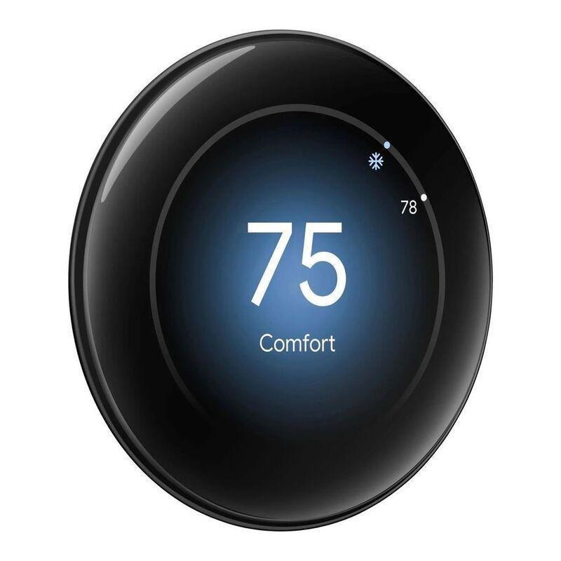 Google Nest Learning Thermostat (4th Gen) with Nest Temperature Sensor (2nd Gen) - Polished Obsidian, , large image number 1