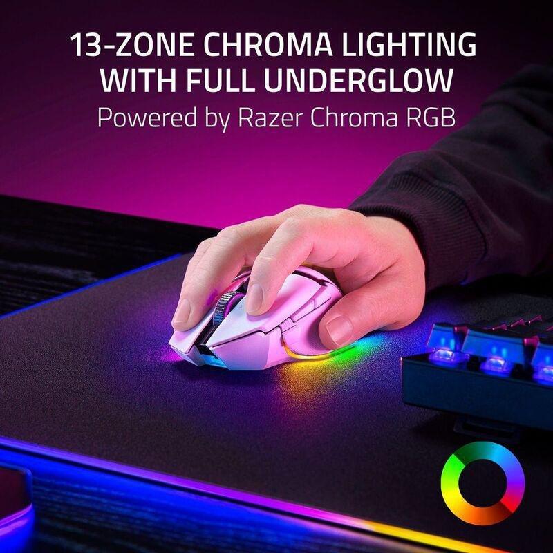 Razer Basilisk V3 Pro 35K Fully Customizable Wireless Ergonomic RGB Gaming Mouse - White, , large image number 2