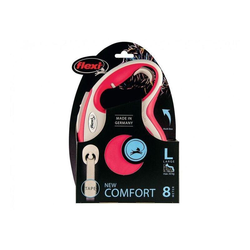 Flexi New Comfort L Tape Cat/Dog Leash 8M - Red/White, , large image number 0