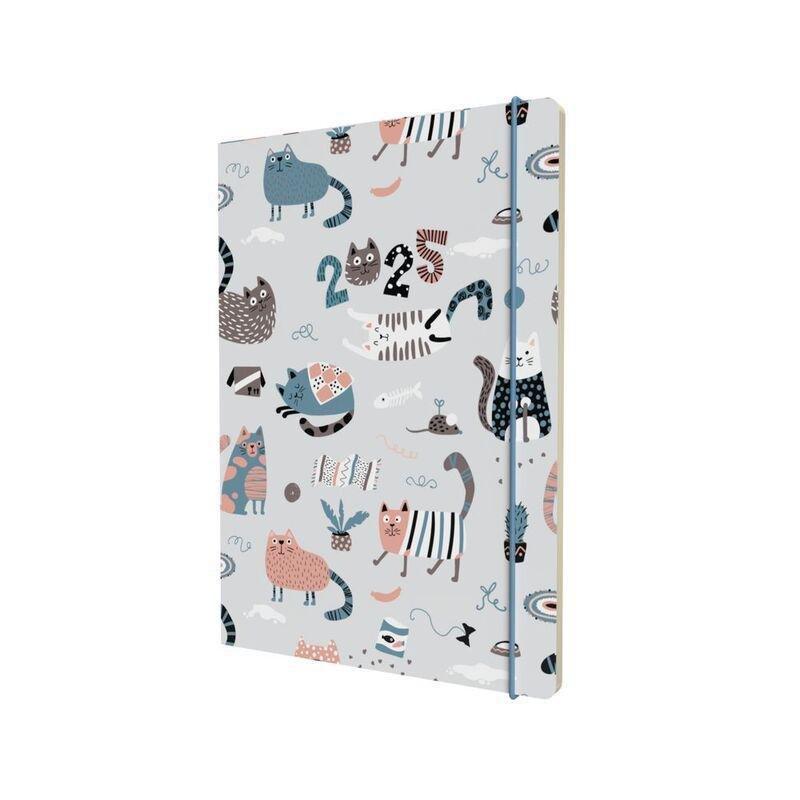 Collins Debden Maru 2025 A5 Planner Week To View Cut Flush Diary - Cats, , large image number 0
