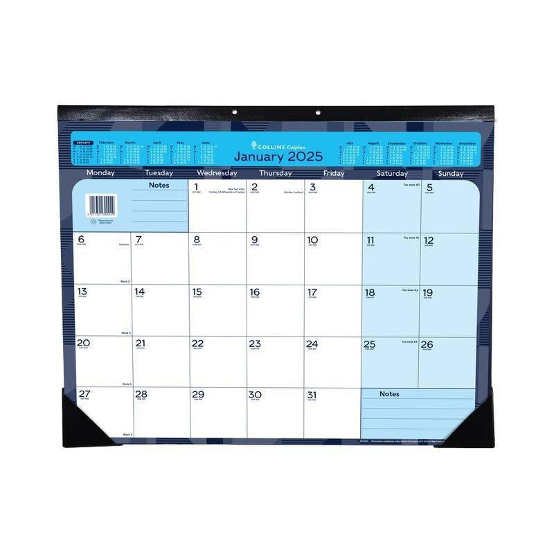 Collins Debden Colplan 2025 A2 Monthly Desk Pad - Large Month To View Desk Planner With Protective Corners, , large image number 0