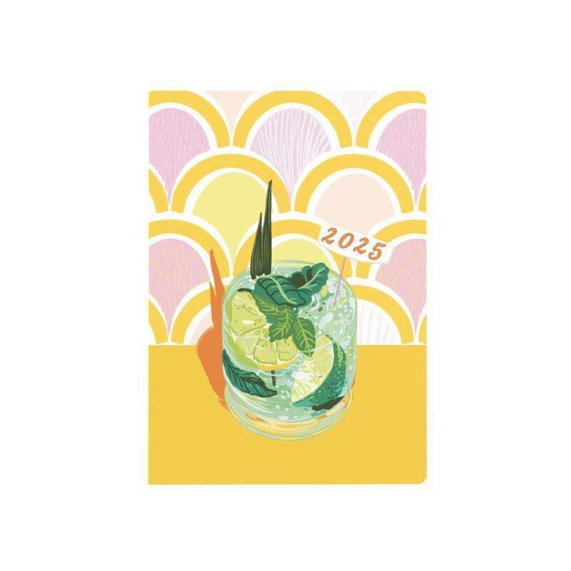 Collins Debden Party On By Katie Smith 2025 A5 Planner Week To View Diary - Lemon Cocktail, , large image number 1