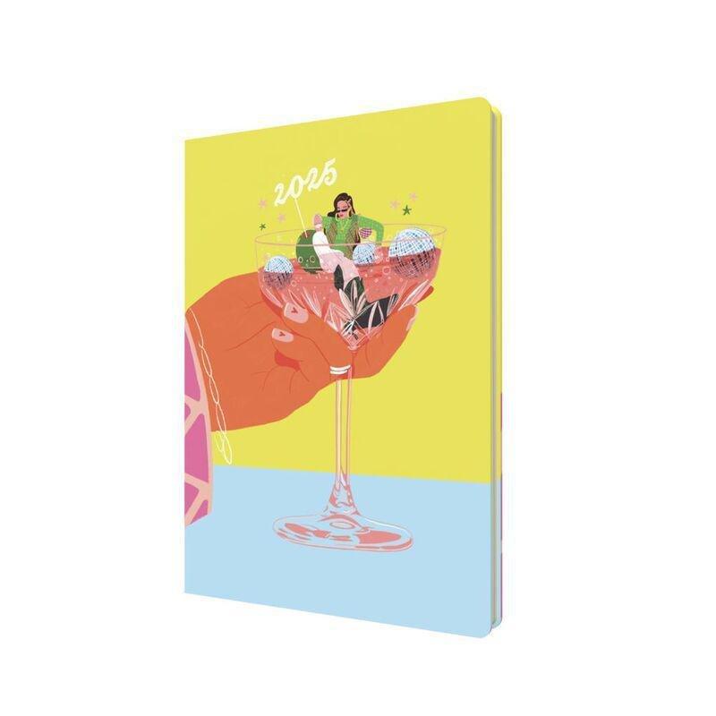 Collins Debden Party On By Katie Smith 2025 A5 Planner Week To View Diary - Cowgirl In Cocktail, , large image number 0