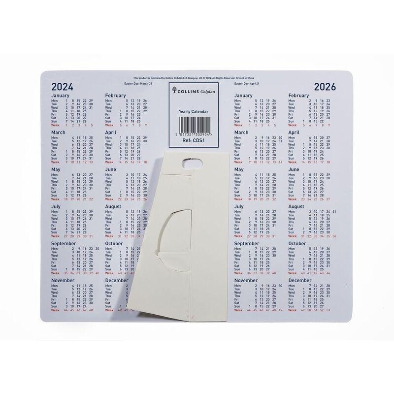 Collins Debden Colplan 2025 - A4 Yearly Desktop Calendar - Full Year View For Wall Or Desk, , large image number 1
