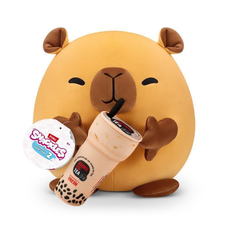 Snackles Series 2 Spencer The Capybara And Kung Fu Boba Tea 8-Inch Plush Toy, , medium