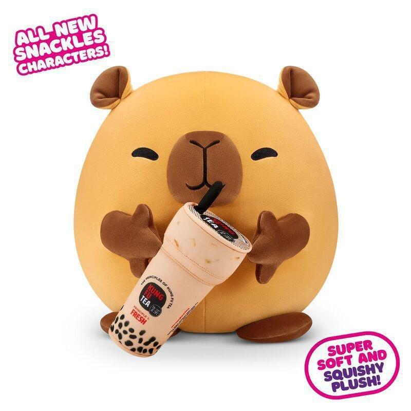 Snackles Series 2 Spencer The Capybara And Kung Fu Boba Tea 16-Inch Plush Toy, , medium