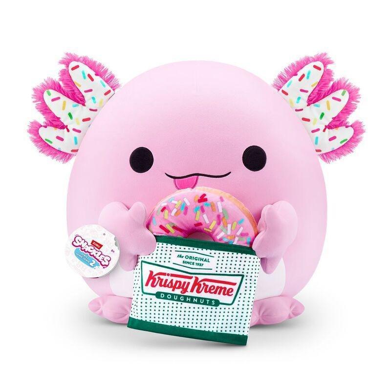 Snackles Series 2 Abbie The Axolotl And Krispy Kreme (Strawberry Frosted Donut) 16-Inch Plush Toy, , medium