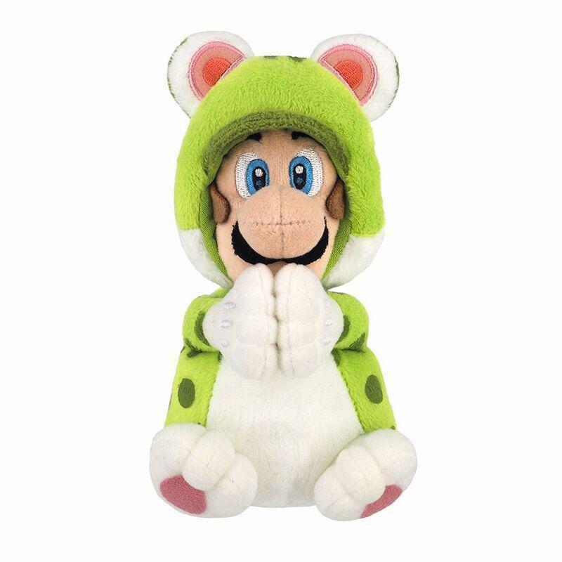 San-Ei Super Mario Green Cat Luigi With Magnets 7-Inch Plush Toy, , large image number 1