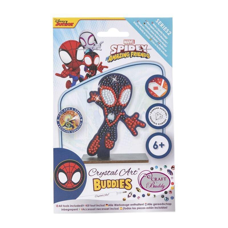 Craft Buddy Spidey And His Amazing Friends Miles Morales DIY Crystal Art Buddies Kit (11.3 x 8.4cm), , large image number 1