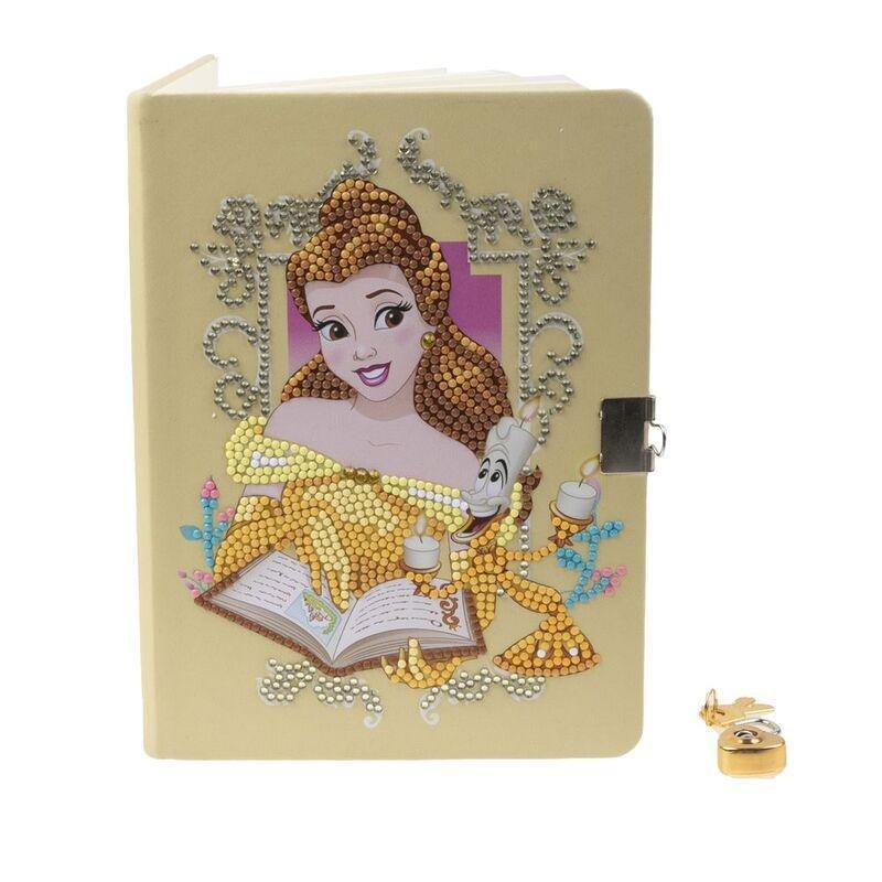Craft Buddy Disney Princess Belle DIY Crystal Art Secret Diary With Lock Kit (11.3 x 8.4cm), , medium