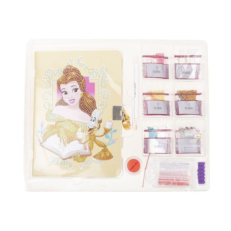 Craft Buddy Disney Princess Belle DIY Crystal Art Secret Diary With Lock Kit (11.3 x 8.4cm), , large image number 1