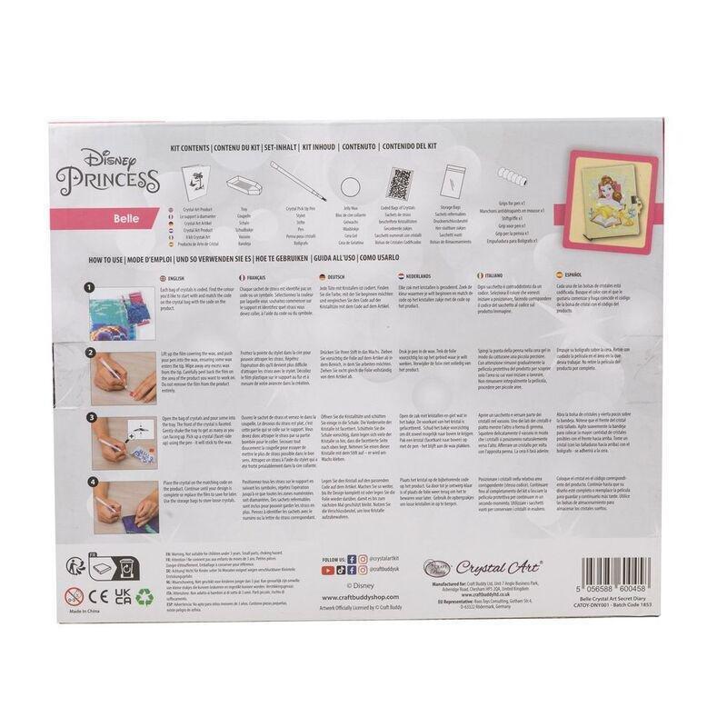 Craft Buddy Disney Princess Belle DIY Crystal Art Secret Diary With Lock Kit (11.3 x 8.4cm), , large image number 3