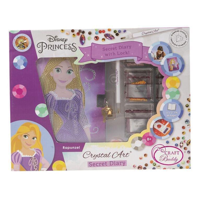Craft Buddy Disney Princess Rapunzel DIY Crystal Art Secret Diary With Lock Kit, , large image number 1