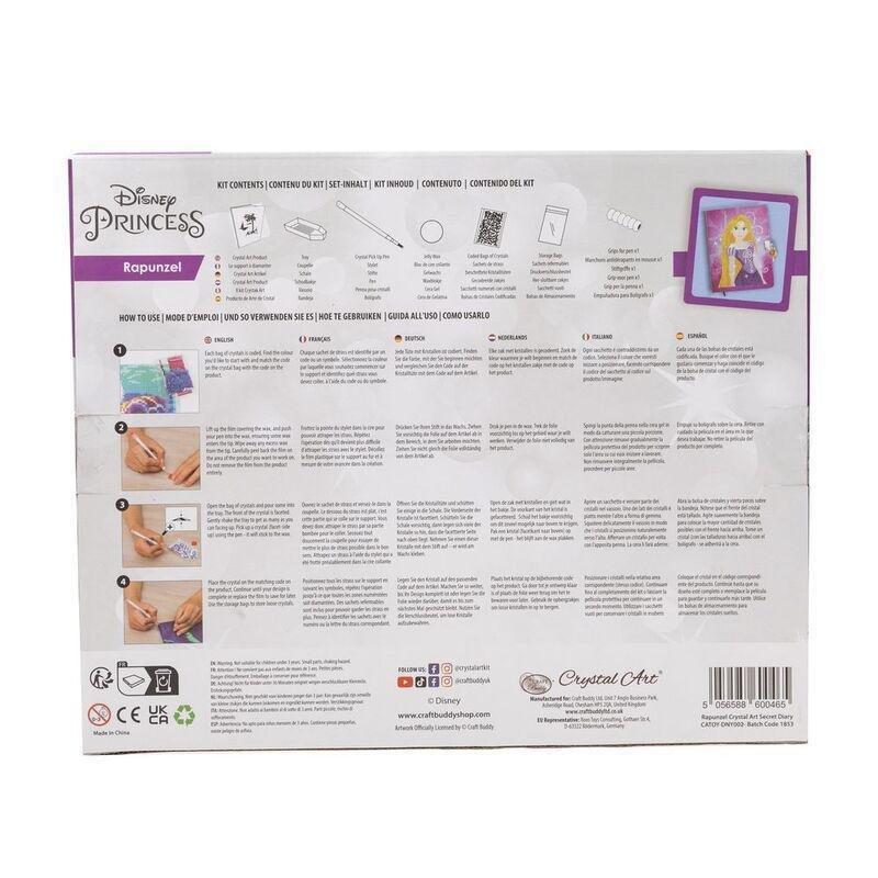 Craft Buddy Disney Princess Rapunzel DIY Crystal Art Secret Diary With Lock Kit, , large image number 3