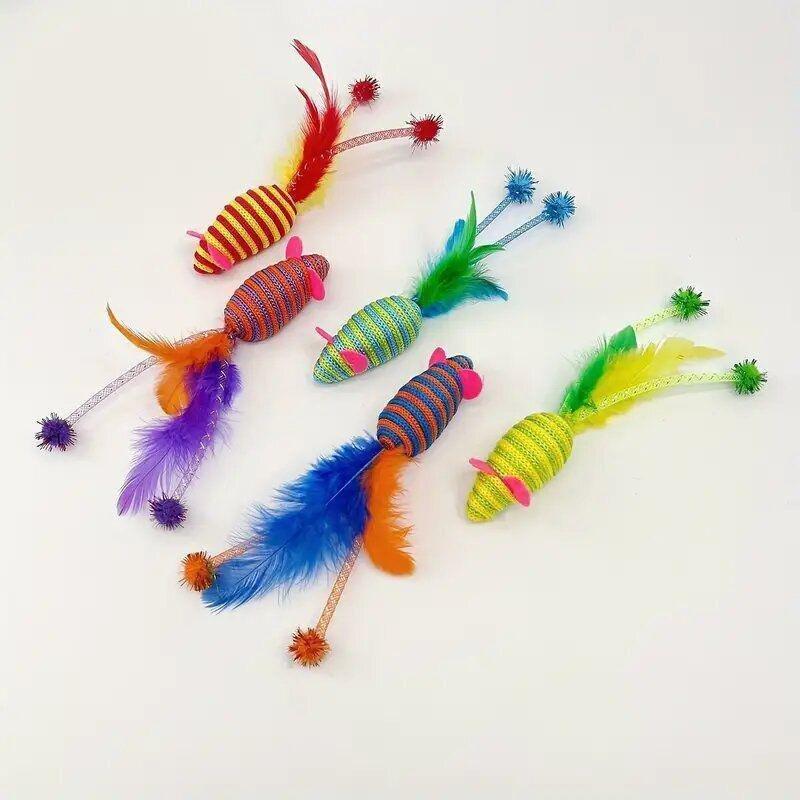 Wild Catz Sneaky Mice Fabric Feature Cat Toy Assorted Colors - 1Pc, , large image number 2