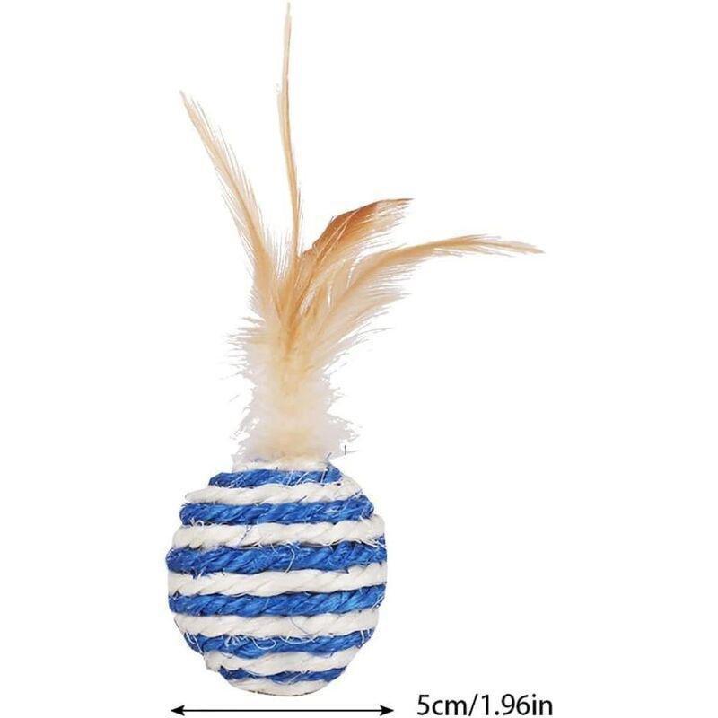Wild Catz Rowdy Balls Sisal Feature Cat Toy - Multicolors - 1Pc, , medium