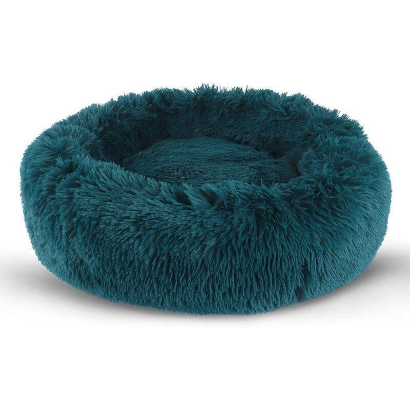 Grizzly Velor Round Plush Blue Green Dog Bed Small - 50 x 15cm, , medium