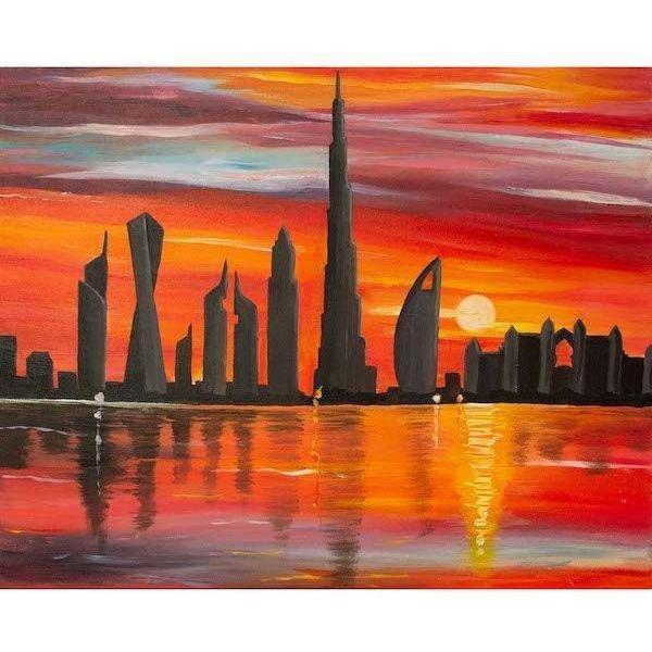 We Love Art - Impressionism - Dubai Skyline Guided Painting Art Set, , large image number 0