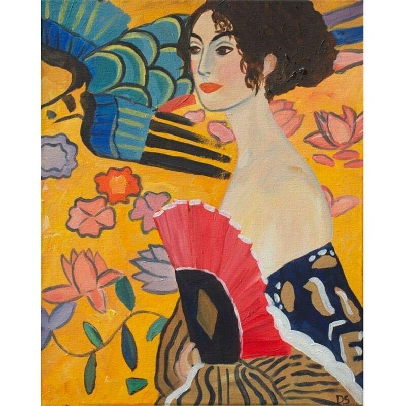 We Love Art - Symbolism - Lady With A Fan Guided Painting Art Set, , medium