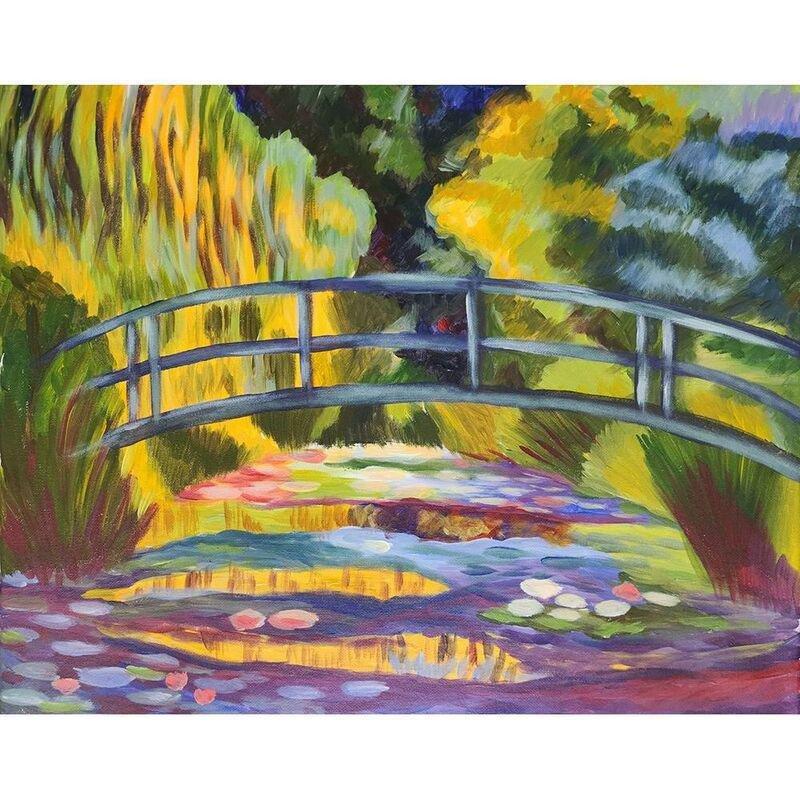 We Love Art - Impressionism - Water Lily Pond Bridge Guided Painting Art Set, , medium