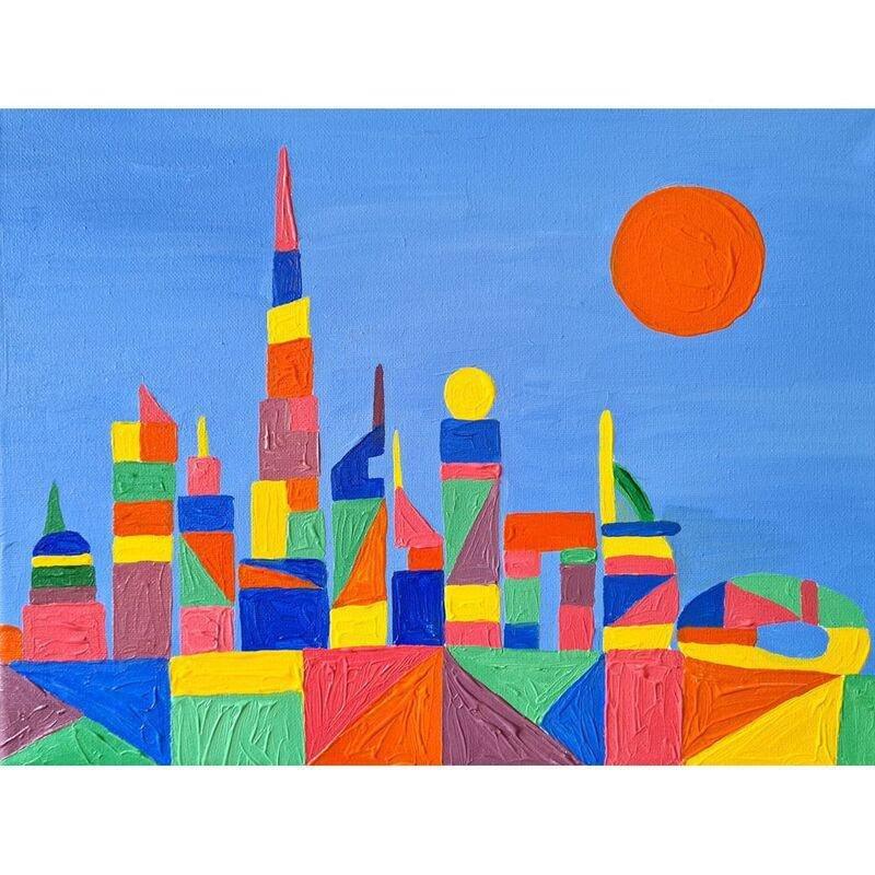 Kidz Love Art - Pop Art - Dubai Skyline Guided Painting Art Set, , medium